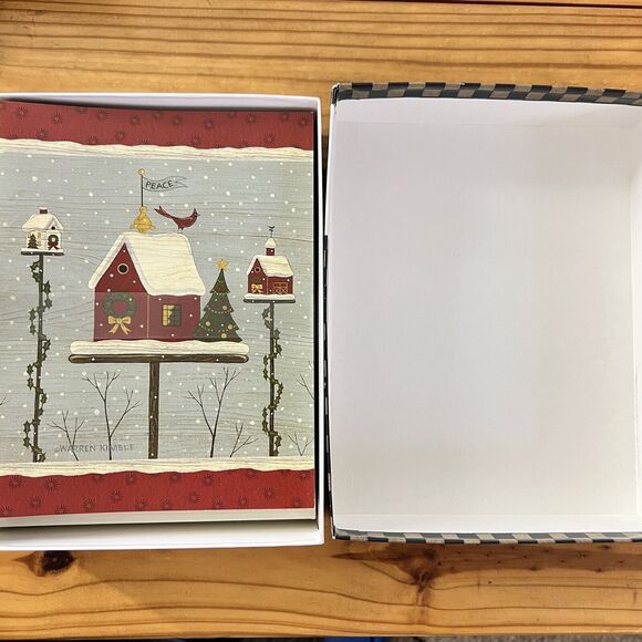 LANG Peace Birdhouse boxed Christmas cards, Artwork By Warren Kimble, 20 Cards - Picture 6 of 10